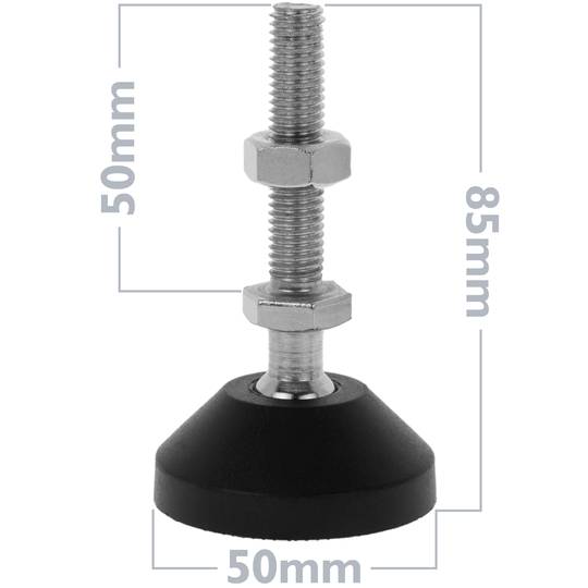 Metric leveling feet M8 pack of 4 units.