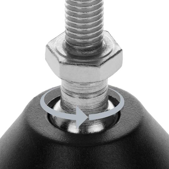 Metric leveling feet M8 pack of 4 units.