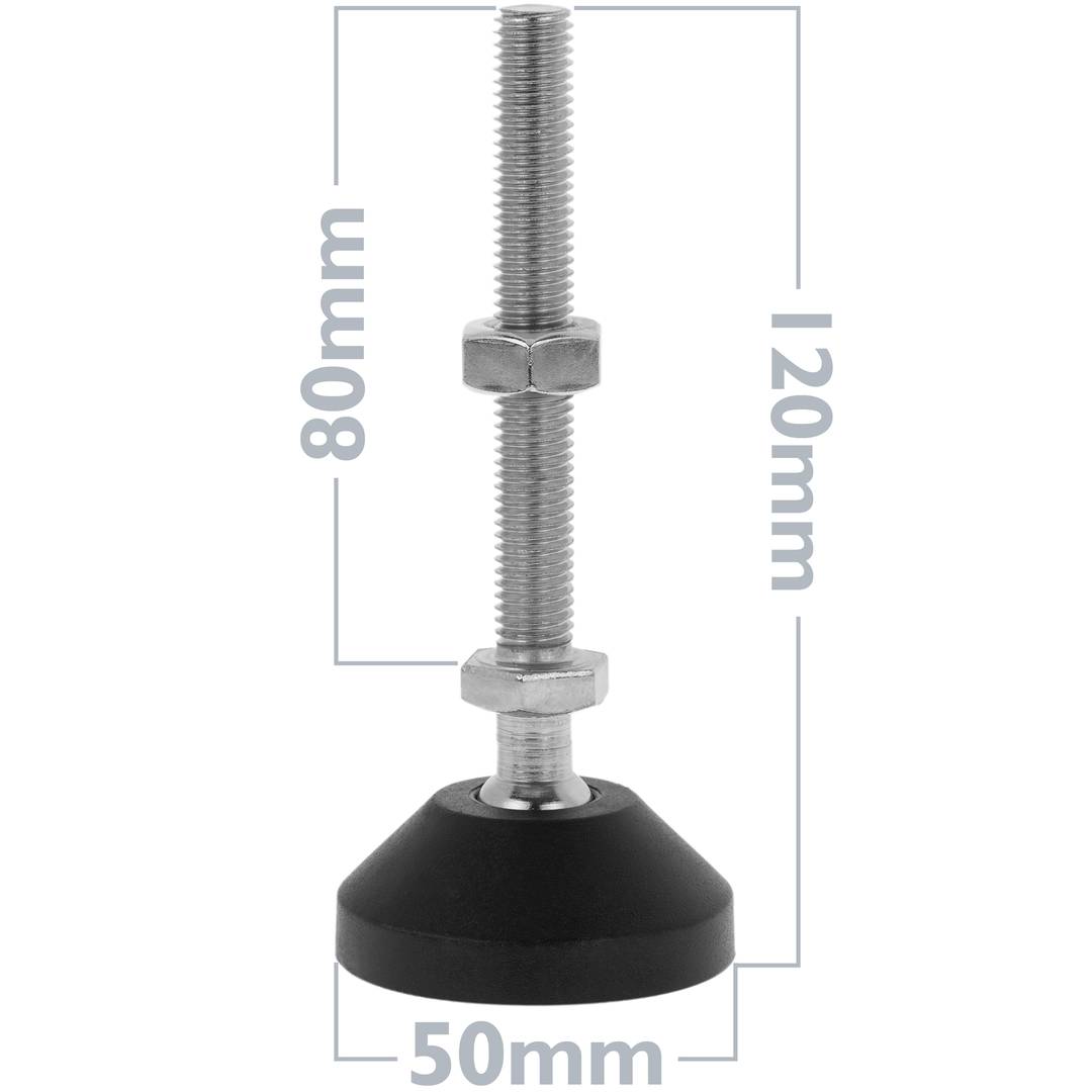Pés niveladores métricos M10 pacote de 4 unidades.