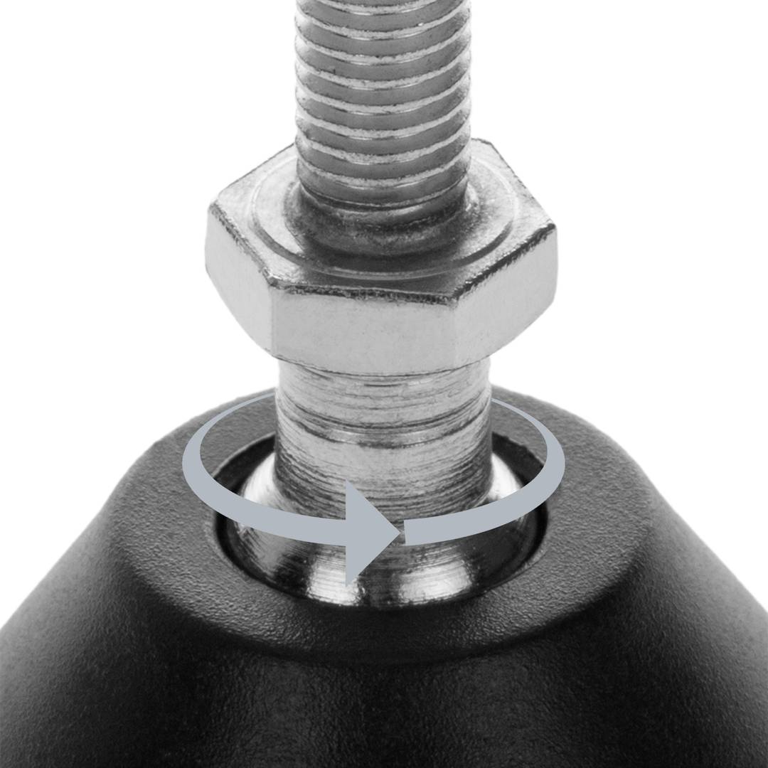 Pés niveladores métricos M10 pacote de 4 unidades.