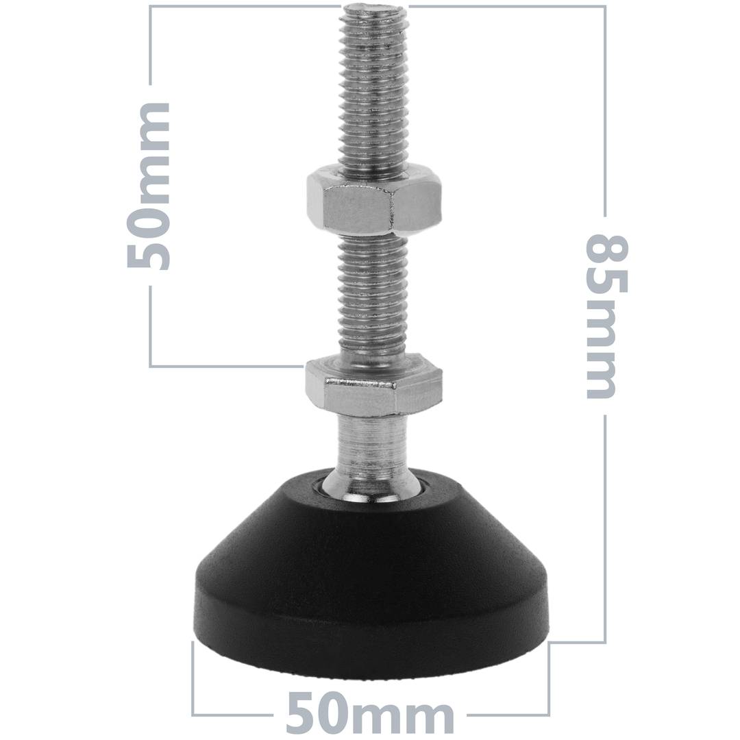 Peus d'anivellament metric M12 pack de 4 unitats.