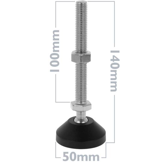 Peus d'anivellament metric M12 pack de 4 unitats.