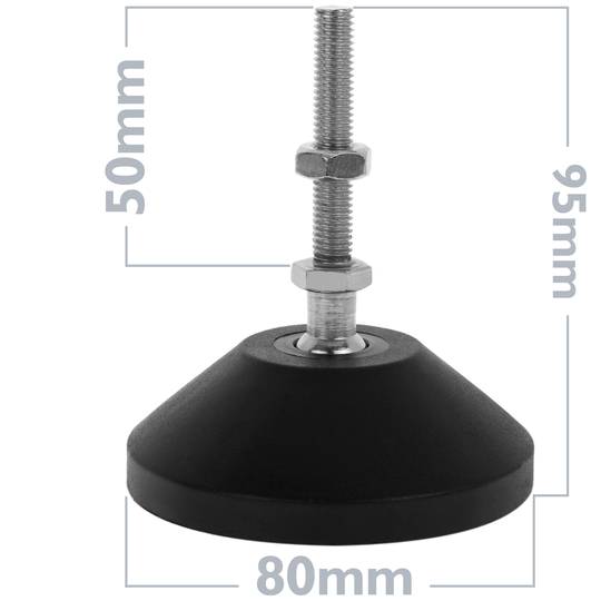 Peus d'anivellament metric M8 pack de 4 unitats.