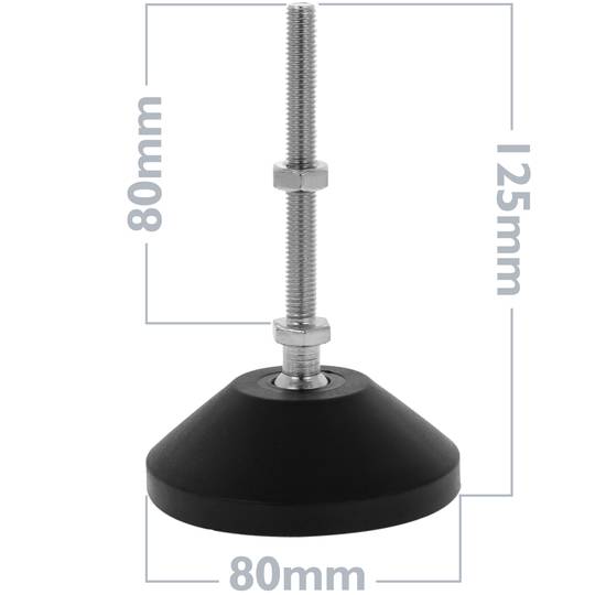 Pés niveladores métricos M10 pacote de 4 unidades.