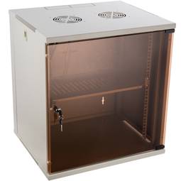 Armario rack 19" mural de 12U blanco SOHOrack 540x450x580 mm con bandeja 255 mm y ventilador