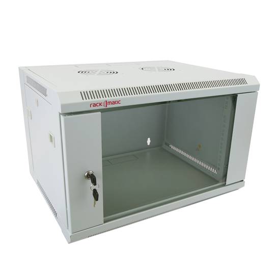 RackMatic 19'' 6U 570x450x390mm SOHORack montado na parede armário de rack 19'' DIY White RAL7035