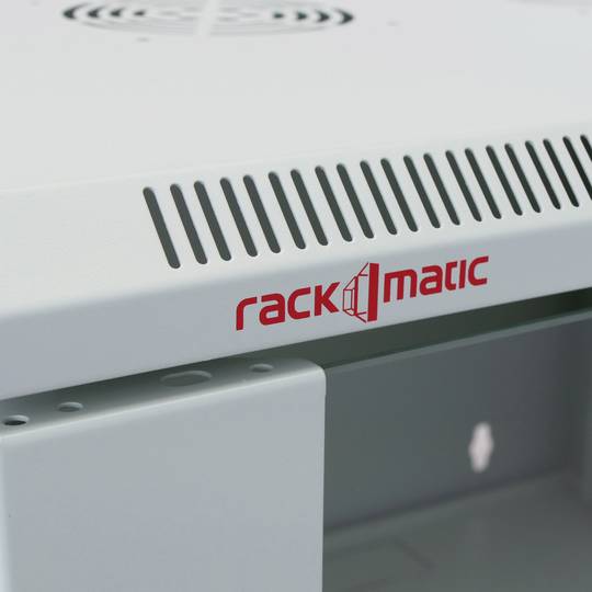 RackMatic 19'' 9U Wandregalschrank 570x450x520mm SOHORack zerlegt DIY weiß RAL7035 von RackMatic