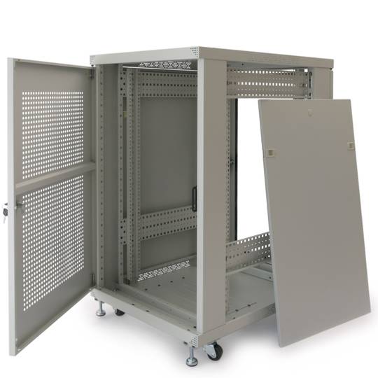 Armário rack de pavimento 19'' 20U 600x800x1000mm branco MobiRack de Rackmatic