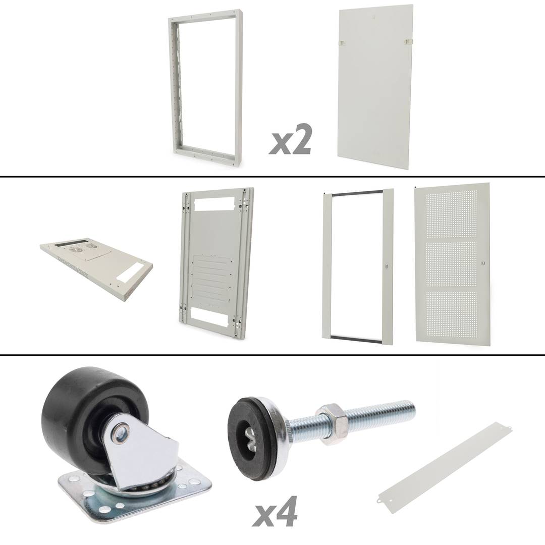 Armário rack de pavimento 19'' 20U 600x800x1000mm branco MobiRack de Rackmatic