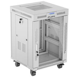 Armario rack  19" de pie 15U 600x600x922mm con termostato y ventiladores blanco Lanberg