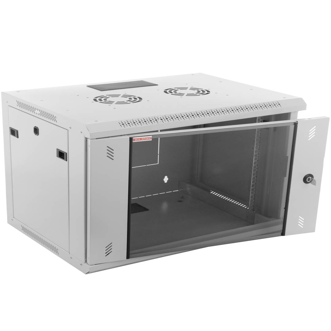 19'' 4U 600x450x283 mm wall-mounted rack cabinet SOHORack by RackMatic in white RAL 9035