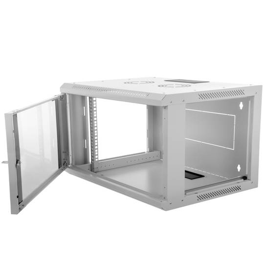19'' 4U 600x450x283 mm wall-mounted rack cabinet SOHORack by RackMatic in white RAL 9035