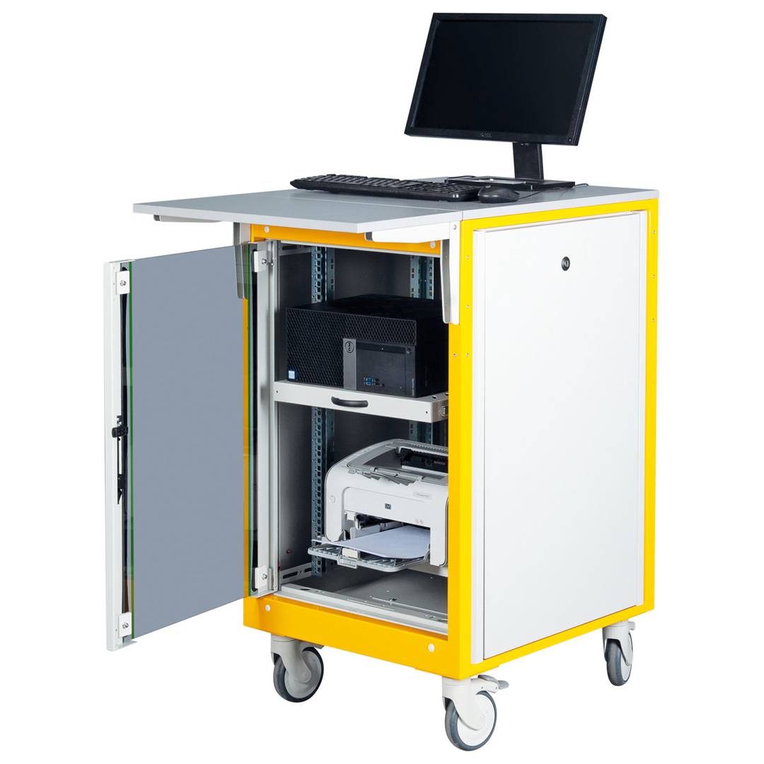 Mobile workstation cabinet 16U 19