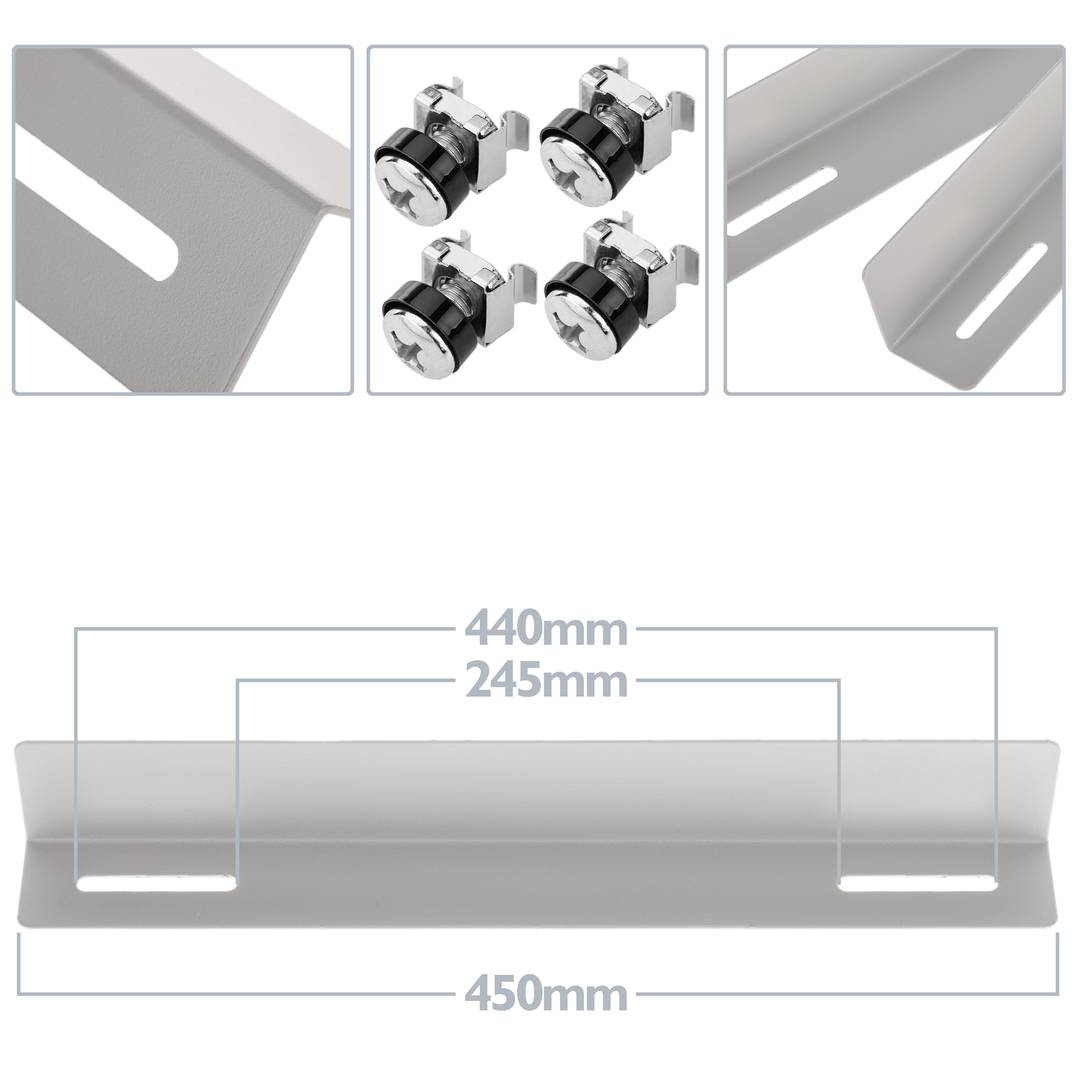 Guide laterali fisse per supporto armadio rack 19 bianco 450mm