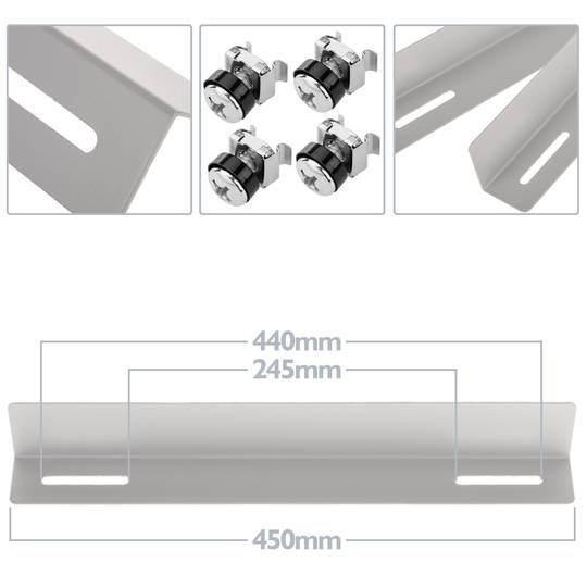 Guide laterali fisse per supporto armadio rack 19 bianco 450mm