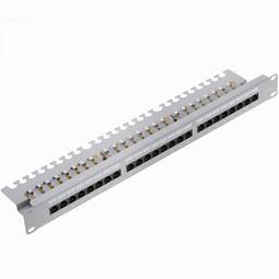 Patch panel 24 RJ45 Cat.6 UTP 1U blanco con peine