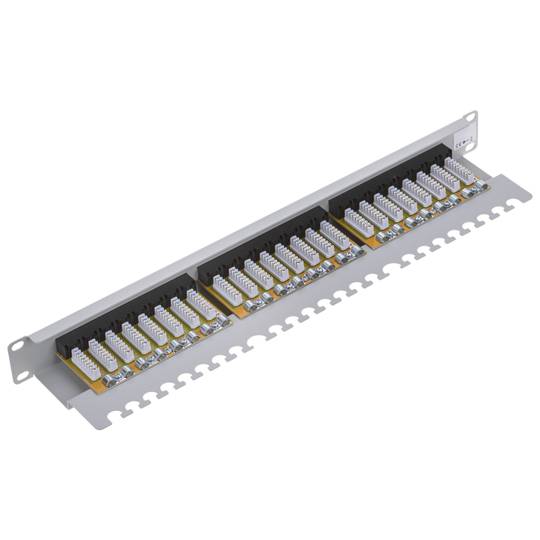 Patch-Panel 1HE 24 RJ45 UTP Cat.6 weiss kamm