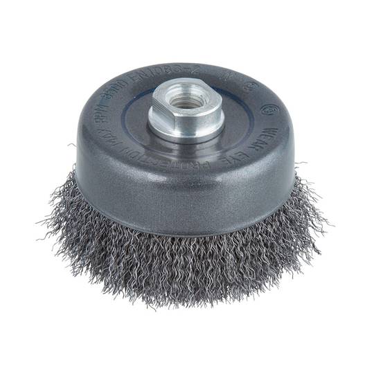 Steel wire cup brush M14 100mm Wolfcraft 2151000 Cablematic