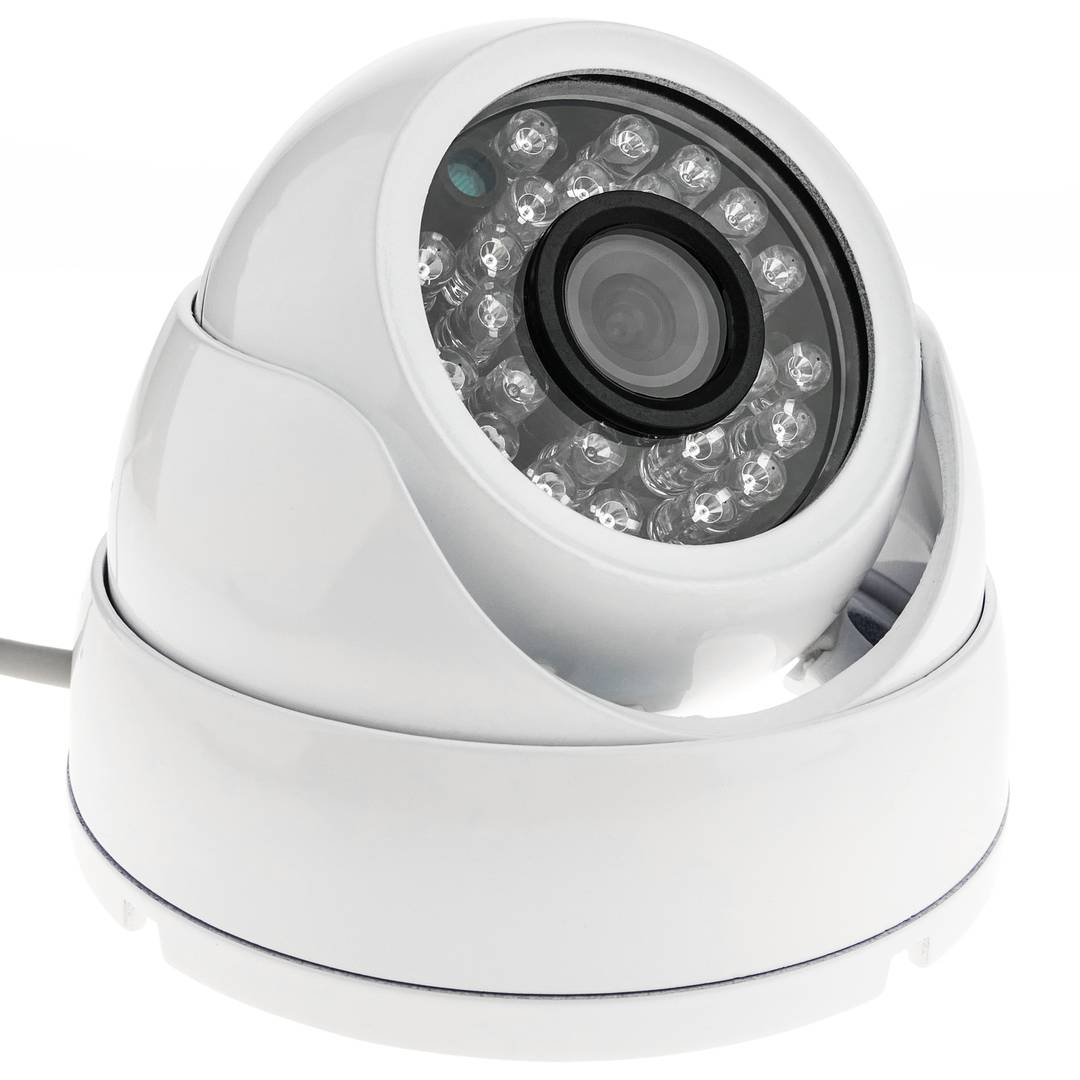 Dome Kamera 700TVL metallic 24 LED 70x93mm weiß