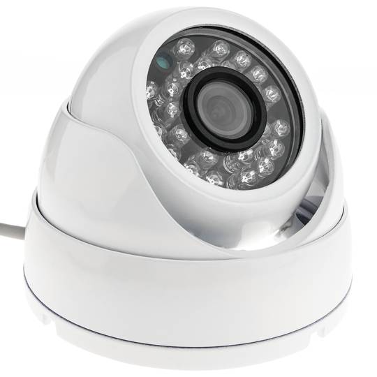 Dome Kamera 700TVL metallic 24 LED 70x93mm weiß