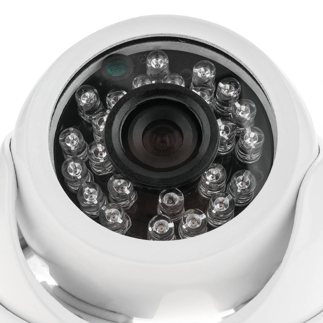 Dome Kamera 700TVL metallic 24 LED 70x93mm weiß