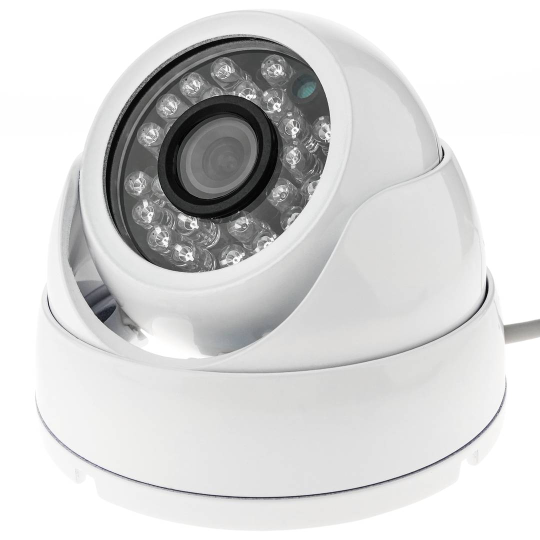 Dome Kamera 700TVL metallic 24 LED 70x93mm weiß