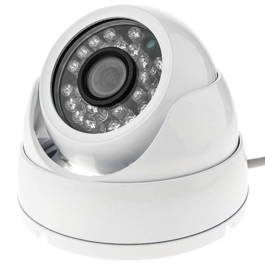 Dome Kamera 700TVL metallic 24 LED 70x93mm weiß