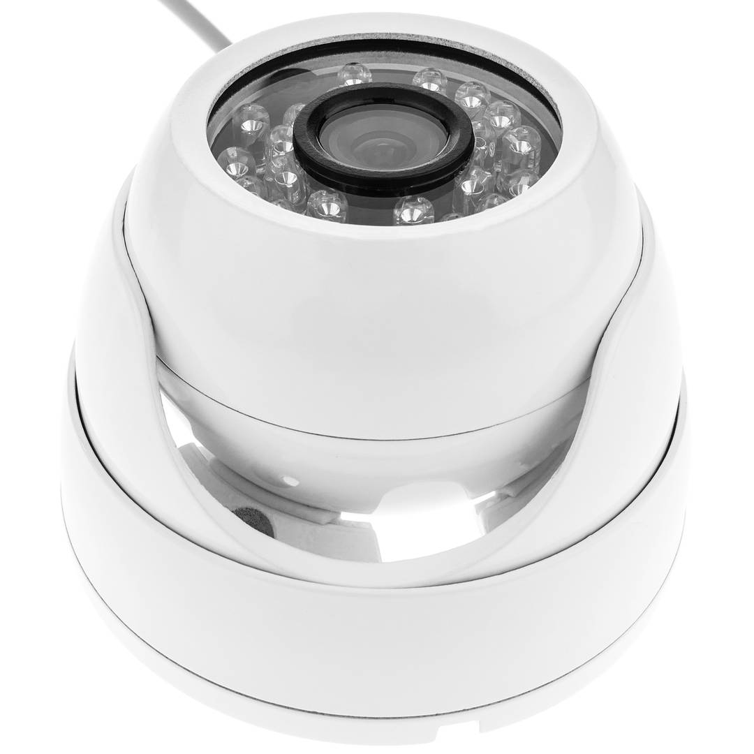 Dome Kamera 700TVL metallic 24 LED 70x93mm weiß