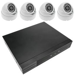 Videoüberwachung DVR Kit mit 4 Dome Kameras IP kompatible HDMI VGA CVBS