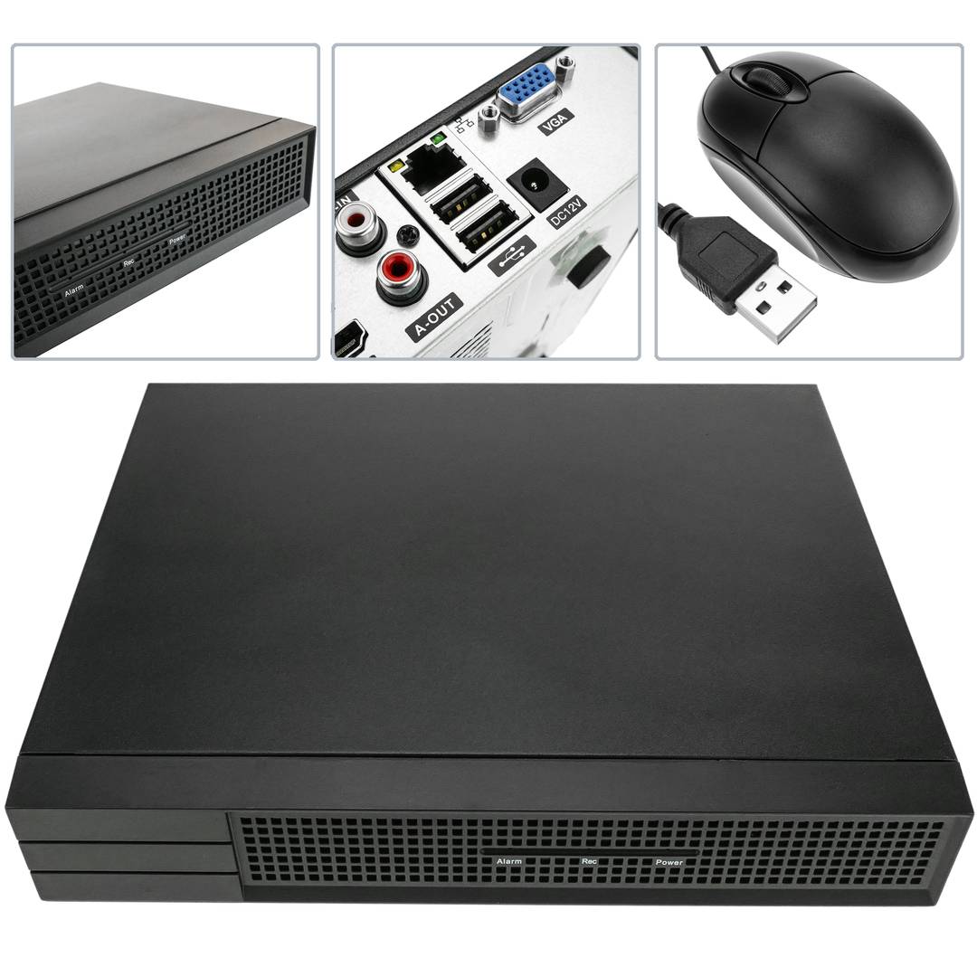 Kit de videovigilancia DVR con 4 cámaras domo compatible HDMI VGA CVBS IP