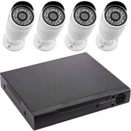 Kit de vidéo surveillance DVR avec 4 caméras piédestal compatible HDMI VGA CVBS IP