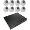 Kit vídeo vigilância DVR com 8 câmeras domo compatível HDMI VGA CVBS IP