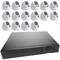 Kit de videovigilancia DVR con 16 cámaras domo compatible HDMI VGA CVBS IP