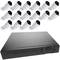 Kit de vídeo vigilància DVR amb 16 càmeres peanya compatible HDMI VGA CVBS IP
