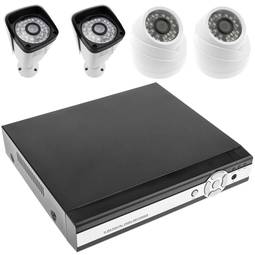 Video surveillance DVR Kit with 4 pedestal cameras and domo compatible with IP HDMI VGA CVBS RS485