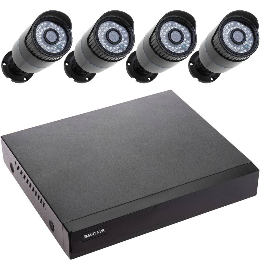 NVR DVR Cyfrowy rejestrator sieciowy do monitoringu wideo z kamerami 4-PoE