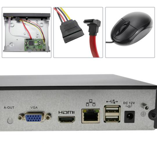 Network Video Recorder NVR for video surveillance CCTV 8-channel 1080p 720p