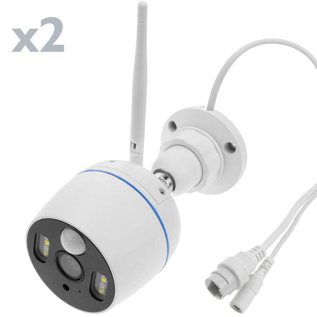 NVR video surveillance system with 2 automatic wireless cameras with light 1080p H.264