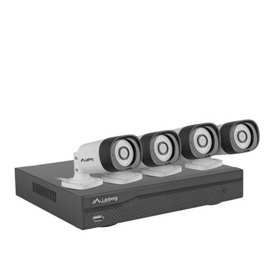 Kit de 4 cámaras de videovigilancia de Lanberg de 5MP NVR PoE y con 8 canales
