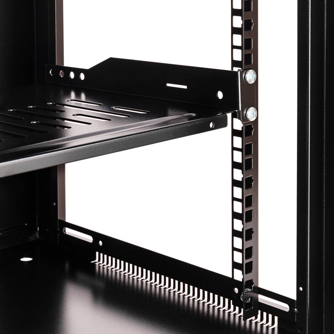 Szafa rack 19 mural 12U czarny SOHOrack 540x450x580 mm z tacą 255 mm i wentylatorem