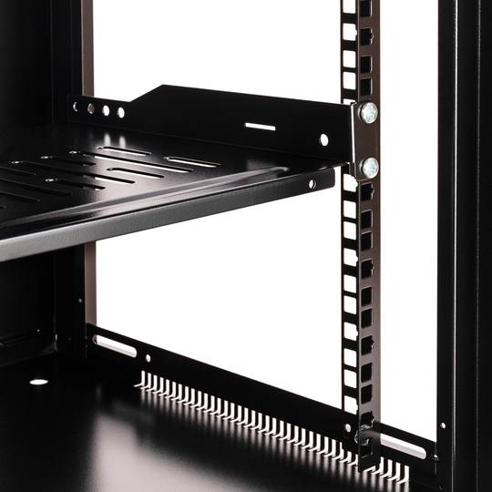Szafa rack 19 mural 12U czarny SOHOrack 540x450x580 mm z tacą 255 mm i wentylatorem