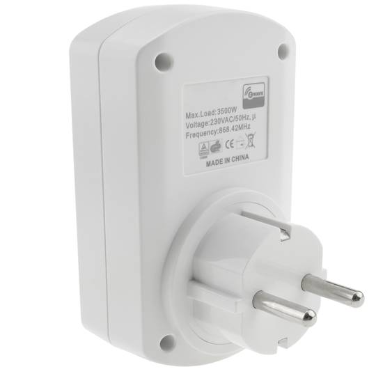 Spina schuko wireless Z-Wave 300W 230VAC bianca con regolazione dell'intensità