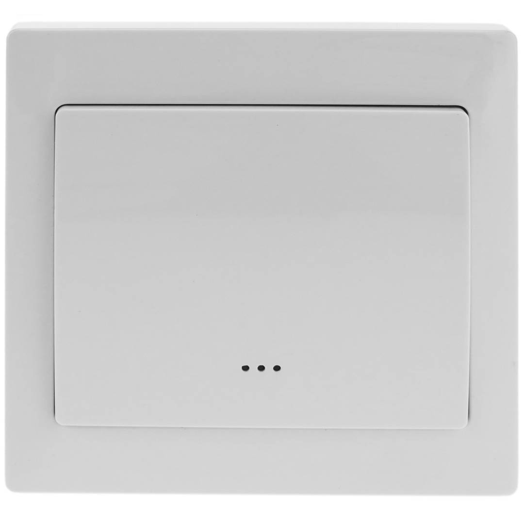 Interruttore wireless 80x80mm Z-Wave 300W 230VAC semplice bianco con regolazione dell'intensità