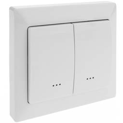 Switch 80x80mm wireless Z-Wave 6A 230VAC dual white