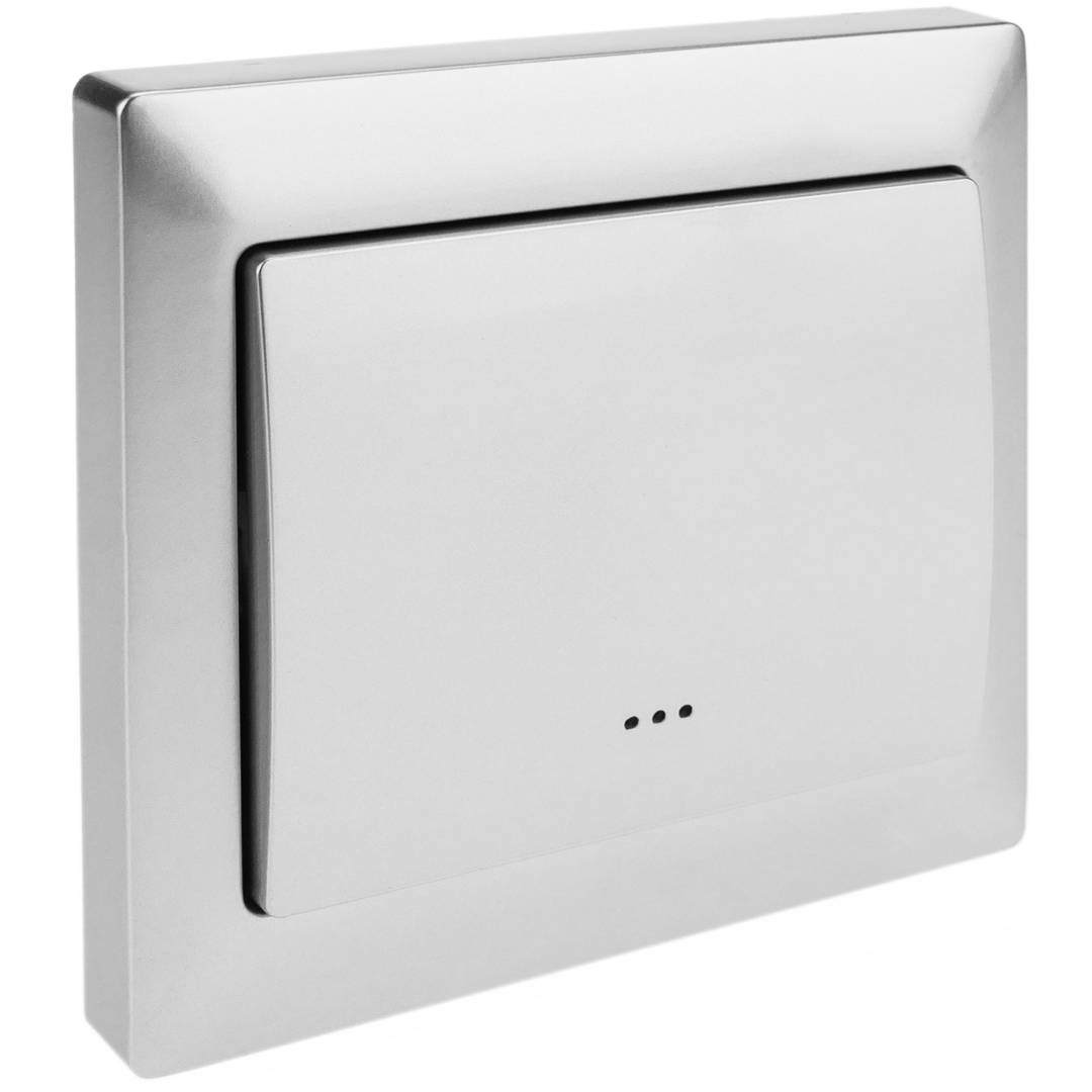 Switch 80x80mm wireless Z-Wave 6A 230VAC simple silver