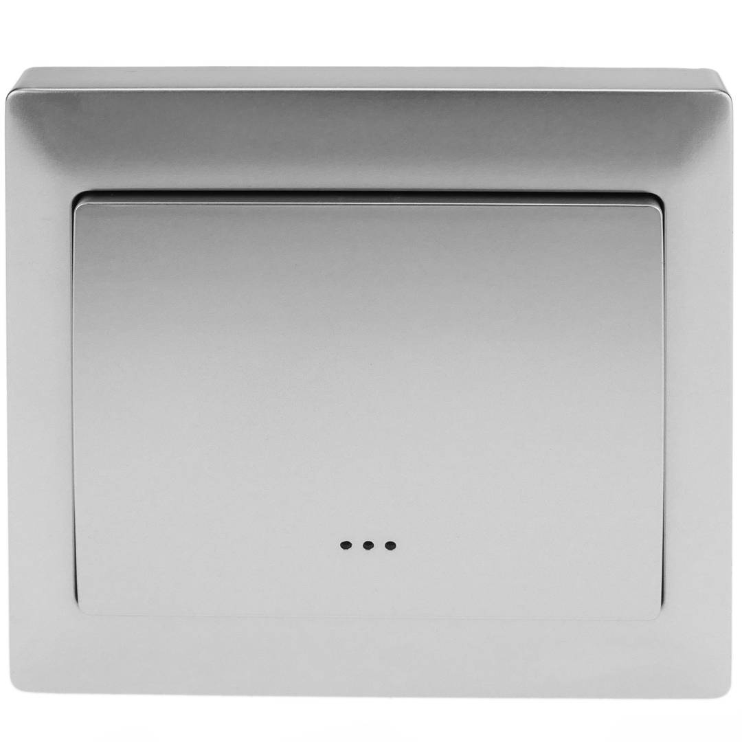 Switch 80x80mm wireless Z-Wave 6A 230VAC simple silver
