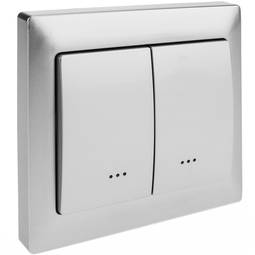 Wireless switch 80x80mm Z-Wave 6A 230VAC double silver