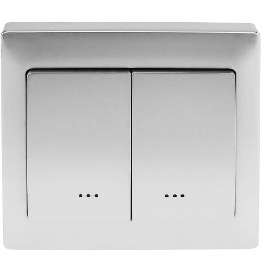 Funkschalter 80x80mm Z-Wave 6A 230VAC doppelt silber