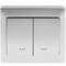 Funkschalter 80x80mm Z-Wave 6A 230VAC doppelt silber