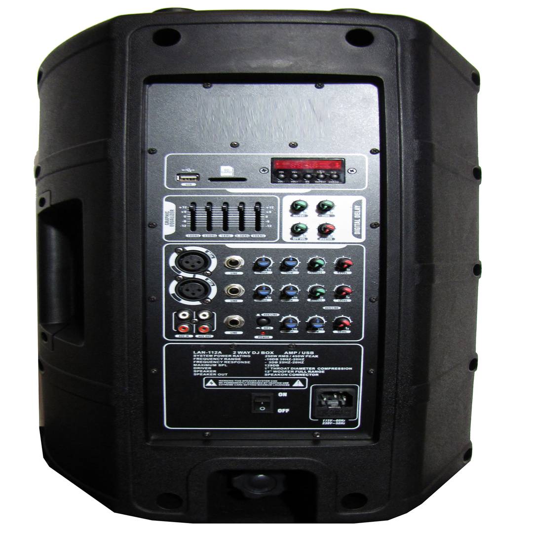 Altaveu professional 250W RMS amb amplificador EQ SD USB 40x39x59cm